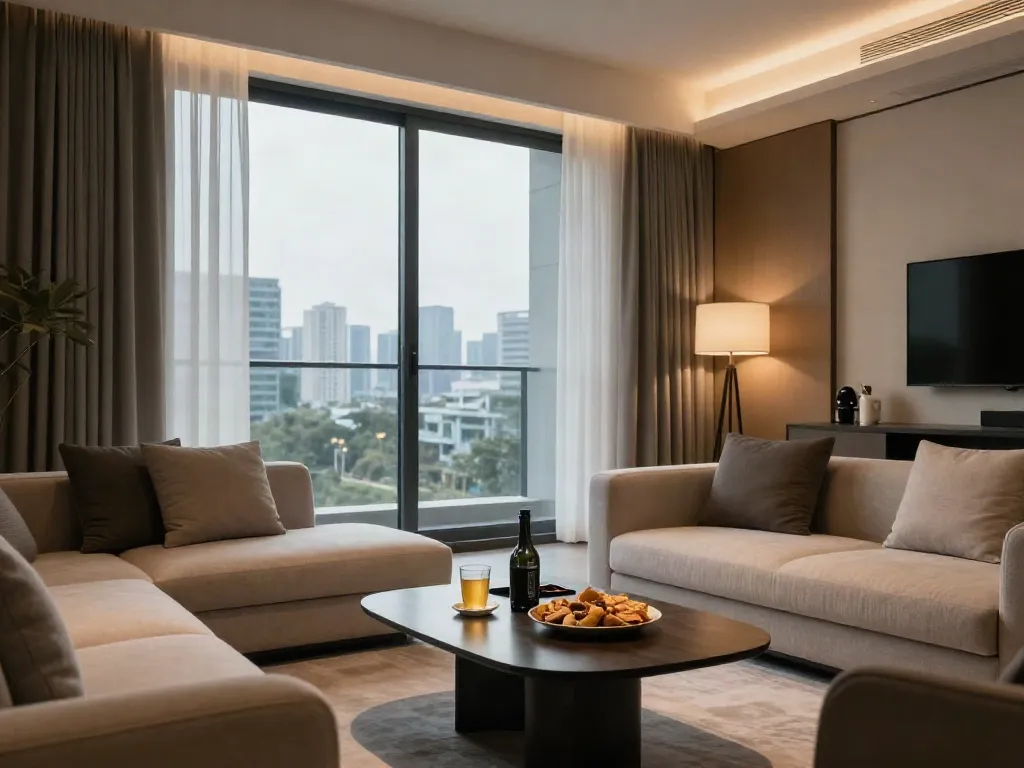 דירות דיסקרטיות בראשון לציון featuring a stylish and cozy apartment interior with natural lighting.
