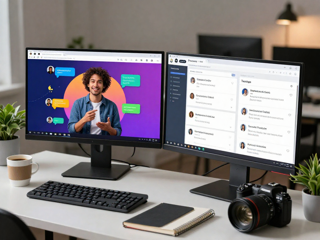 Engaging juicy chat ai interface in a modern workspace with user interaction.